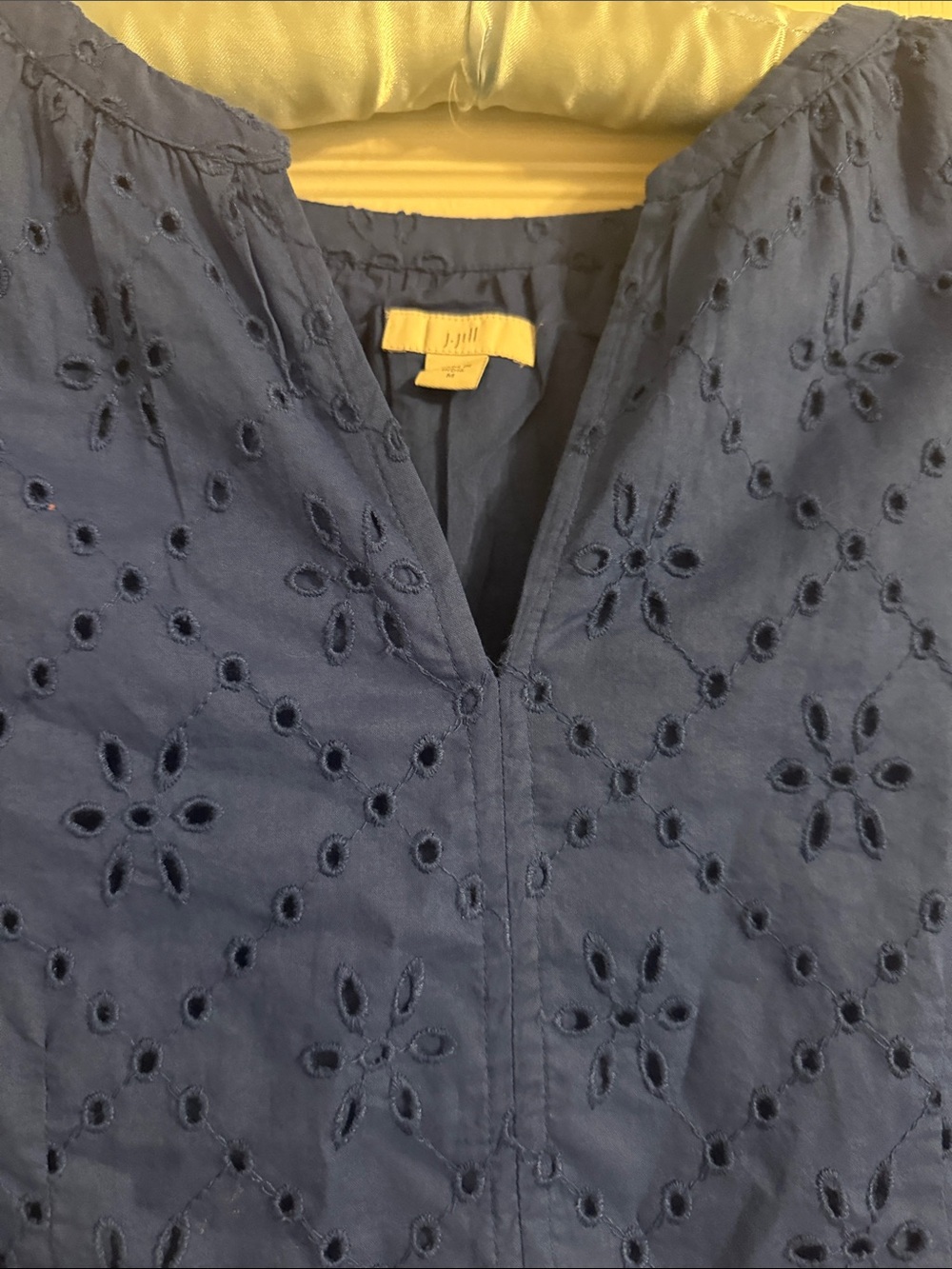 J. Jill Royal Blue Eyelet Midi Dress medium 100% cotton - Picture 7 of 8